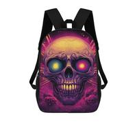Spooky Skulls Halloween Decorations Sacs À Dos Imprimés En 3D Pour Enfants 17inch Sacs À Dos Tendance Et Décontractés Pour La Journée, Sacs De Voyage, Sacs À Dos D'extérieur Pour Garçons Et Filles
