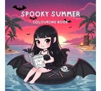 Spooky Summer: Libro da colorare per bambini con oltre 30 immagini spooky kawaii con personaggi divertenti di Halloween in tema estivo, inclusi minigiochi e attività