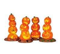 Spooky Town Lemax Pumpkin Stack B/O Lot de 4