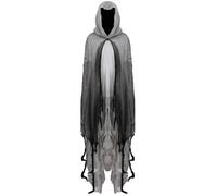 Spooky Witch Cape Costum - Cape à capuche adulte - Tenue de cosplay Ghost respirante, robe de maison hantée | Parfait pour les fêtes d'Halloween pour femmes, carnaval, jeu de rôle, spectacle de scène