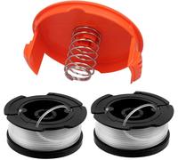 Spool of Line for Lawnmower Black Replacement Spool of Nylon Lawn Mower Replacement Spools Trimmer Spool Wire Trimmer with 1 Pack Cap 2 Spring Spools