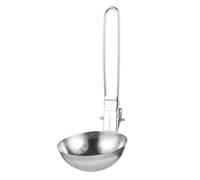 Spoon d'écumoire en acier inoxydable, passoire à mailles à mailles grossières Séparation de graisse flottante Séparation multifonctionnelle avec une longue poignée pliable pour la (Cuillère)