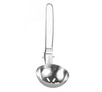 Spoon d'écumoire en acier inoxydable, passoire à mailles à mailles grossières Séparation de graisse flottante Séparation multifonctionnelle avec une longue poignée pliable pour la (Cuillère à fentes