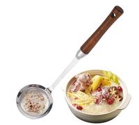 Spoon Enlevant De L'huile - 12.01x3,35 Pouces En Acier Inoxydable Skimmer En Mailles Fins, Ustensile De Cuisine En Hêtre Durable, Passoire À Graisse Gras | Gravy Soup Stock Repoval Removal Co