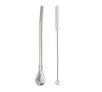 Spoon Straws - Stainless Steel Drinking Filter, Reusable Strainer Spoon, Durable Stirrer Design, Polished Metal Finish | Portable Multifunction Bombilla Straw For Beverage Coffee Tea Juice Soup