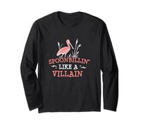 Spoonbillin' Like A Villain Des ornithologues drôles d'ornithologie Manche Longue