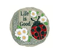Spoontiques Décoration de Jardin Life is Good, Pierre décorative Coccinelle pour Jardin