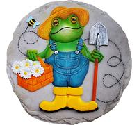 Spoontiques - Décoration de Jardin - Pierre de Marche Grenouille Fermier - Pierre décorative pour Jardin