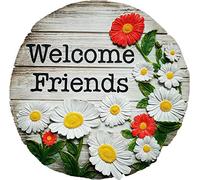 Spoontiques - Décoration de Jardin - Pierre de Marche Welcome Friends - Pierre décorative pour Jardin