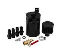 Sporacingrts Réservoir d'huile Moteur Compact à 3 Ports, 1 Sortie + 2 entrées - Réservoir d'huile Moteur à déflecteur Compact avec Filtre de reniflard + vanne de vidange