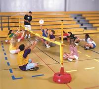 Spordas Ensemble de volley-ball avec filet réglable et barres.