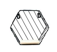 sporful Étagère murale hexagonale en fer pour décoration de maison, étagères en fer, support de rangement mural, décoration murale, L
