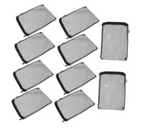 sporful Lot de 10 sacs à médias d'aquarium avec fermeture éclair - Sacs filtrants en maille fine pour aquariums et pompes de bassin - Filtration en polyester noir