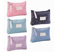 Sporgo 5 petites pochettes de cosmétiques : trousse de maquillage multifonctionnelle de 5 couleurs, trousse de maquillage portable, trousse de rangement avec fermeture éclair, pour cosmétiques