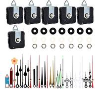 Sporgo 7 Pièces Mecanisme Horloge: Mécanisme Horloge Murale avec 10 Paires différentes Horloge Aiguilles, Silencieux Mecanisme Horloge pour Le Remplacement des Pièces de Réparation D'horloge Murale