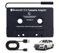 Sporgo Adaptateur Cassette Bluetooth 5.0 pour Autoradio - Récepteur AUX vers Adaptateur Auxiliaire pour Voiture - Noir
