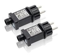 Sporgo - Bloc d'alimentation LED 31 V, 6 W, 2 transformateurs LED basse tension, 8 modes d'éclairage avec fonction minuteur, adaptateur IP44, transformateur, guirlande lumineuse LED, prise