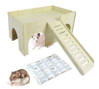 Sporgo Grande maison pour cochon d'Inde : jouet pour cochon d'Inde avec rampe et couverture pour animaux de compagnie, accessoires pour cochons d'Inde Maison pour lapins pour petits animaux de