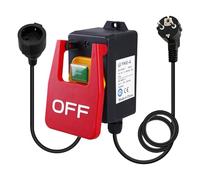 Sporgo Interrupteur marche/arrêt monophasé 250 V : interrupteur d'arrêt d'urgence 250 V 18 A Interrupteur de machine avec prise, interrupteur de sécurité Interrupteur à pression électromagnétique pour
