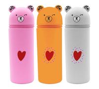 Sporgo Kawaii Lot de 3 trousses à crayons : trousse à crayons 2 en 1 en silicone souple, porte-crayons, trousse télescopique mignonne pour adolescente et étudiante, Couleur, Kawaii