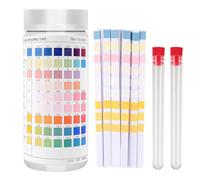 Sporgo Lot de 100 bandelettes de test d'aquarium 9 en 1 : bandelettes de test d'aquarium avec thermomètre d'aquarium, test d'eau d'aquarium pour tester le fer, pH, nitrite, nitrate, dureté totale