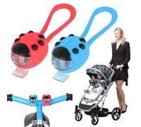 Sporgo Lot de 2 lumières LED pour poussette : lumière de poussette étanche LED en silicone lumière de buggy lumière multi-usage pour enfants trottinette pour toutes les poussettes, éclairage de