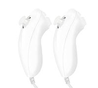 Sporgo Lot de 2 manettes Nunchuk pour Wii : manette de jeu vidéo Wii U, manette Nunchaku droite avec Motion Plus, les manettes Nunchuck de rechange sont parfaitement compatibles avec les consoles Wii