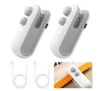 Sporgo Lot de 2 mini soudeuses à film : rechargeables 2 en 1 pour snacks, snacks, mini sac sealer avec cutter, machine à sceller à la main pour sacs en plastique, sacs à copeaux