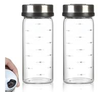 Sporgo Lot de 2 Pots à Épices 200 ml : Organisateur en Verre Borosilicate Avec Couvercle Rotatif, Saupoudreur pour Cuisine ou Barbecue