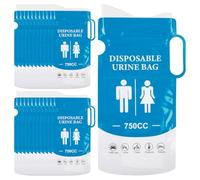 Sporgo Lot de 24 sachets jetables pour urine de 750 ml : sachets pour uriner en déplacement avec poignée, toilettes d'urgence pour la voiture, toilettes d'urgence portables pour camping, randonnée