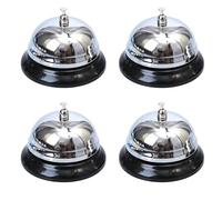 Sporgo Lot de 4 cloches de table : sonnette de table avec sonnerie croustillante en acier inoxydable, sonnette de réception cloche de réception cloche de bateau pour restaurants, hôtels, bars, cuisine