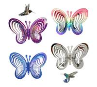 Sporgo Lot de 4 répulsifs anti-oiseaux : papillon répulsif à oiseaux réfléchissant spirale de vent dissuasion pour balcon, jardin, extérieur, terrasses, décoration de jardin