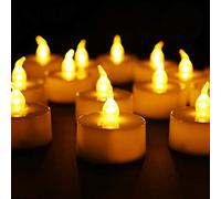 Sporgo Lot de 48 bougies LED sans flamme - Bougies chauffe-plat électriques sans flamme - Pour Halloween, Noël, fête, bar, mariage, Saint-Valentin (scintillement jaune)