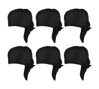 Sporgo Lot de 6 toques de chef pour homme et femme - Bandana réglable - Noir - Pour restaurants, hôtels, écoles, cuisines, bars, magasins, Noir , 35