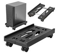 Sporgo Support PC Réglable pour Ordinateur Sous Bureau - Support Universel pour Processeur avec 4 Roulettes (2 Verrouillables) - pour Boîtier d'Ordinateur