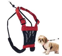 Sporn Harnais pour Chien - Ne Tire Pas et ne s'étouffe Pas, Harnais pour Animal Domestique avec Gilet en Maille, Harnais réglable Facile à Enfiler pour Le contrôle, Rouge, Taille S