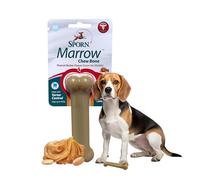 Sporn Os à mâcher durables en forme de moelle pour chiens agressifs, saveur beurre d'arachide, jouets à mâcher pour chiens de taille moyenne, fabriqués en nylon solide, sans gluten et non toxique
