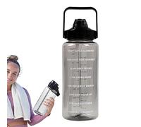 sport 2 l - Bouteille d'eau anti-fuite - 2 l - Bouteille d'eau avec paille - Gourmotivation - Avec marquage du temps - Grancapacité - Avec paille