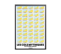 Sport à l'Affiche - Art Poster - Cyclisme - Les 50 Cols Mythiques Français 40x60 cm