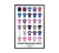 Sport à l'Affiche - Art Poster - Stade Français Paris - Maillots Historiques 40x60 cm