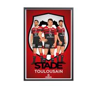 Sport à l'Affiche - Art Poster - Stade Toulousain - Rouge et Noir 40x60 cm