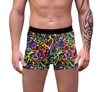 Sport Boxer Homme Coton Pas Cher dessous Fibre de Bambou Rigolo Saint Valentin Calecon Microfibre Shorty Transparent Amour Boxer Calecon Personnalise Homme Saint Valentin