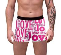 Sport Boxer Homme Coton Pas Cher dessous Fibre de Bambou Rigolo Saint Valentin Calecon Microfibre Shorty Transparent Amour Boxer Calecon Personnalise Homme Saint Valentin