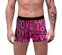 Sport Boxer Homme Coton Pas Cher dessous Fibre de Bambou Rigolo Saint Valentin Calecon Microfibre Shorty Transparent Amour Boxer Calecon Personnalise Homme Saint Valentin