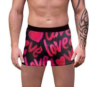 Sport Boxer Homme Coton Pas Cher dessous Fibre de Bambou Rigolo Saint Valentin Calecon Microfibre Shorty Transparent Amour Boxer Calecon Personnalise Homme Saint Valentin