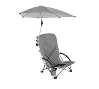 Sport-Brella Chaise de Plage avec Parasol réglable UPF 50+ Gris
