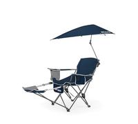 Sport-Brella Chaise Pliante Fauteuil inclinable Fauteuil de Relaxation à 3 Positions avec Parapluie Amovible, Bleu Nuit