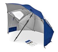 Sport-Brella Parasol Première - Protection Solaire UPF 50+ Et Réflexion De Chaleur, Conçu pour Position Incliné Ou Droite, Idéal pour Plage, Événements Sportifs Et Camping, 2,4m, Bleu