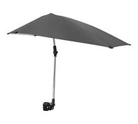 Sport-Brella Versa-Brella parasol ajustable, pince réglable, pivotant à 360 degrés dans 4 directions et doublure UPF 50+, léger et facile à installer, gris