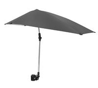 Sport-Brella Versa-Brella Parasol - Réfléchit La Chaleur Et Assure Une Protection Solaire UPF 50+, Se Fixe sur Presque Toutes Les Surfaces, S'Accroche Aux Chaises, Gradins, Sacs De Golf, Noir/Blanc
